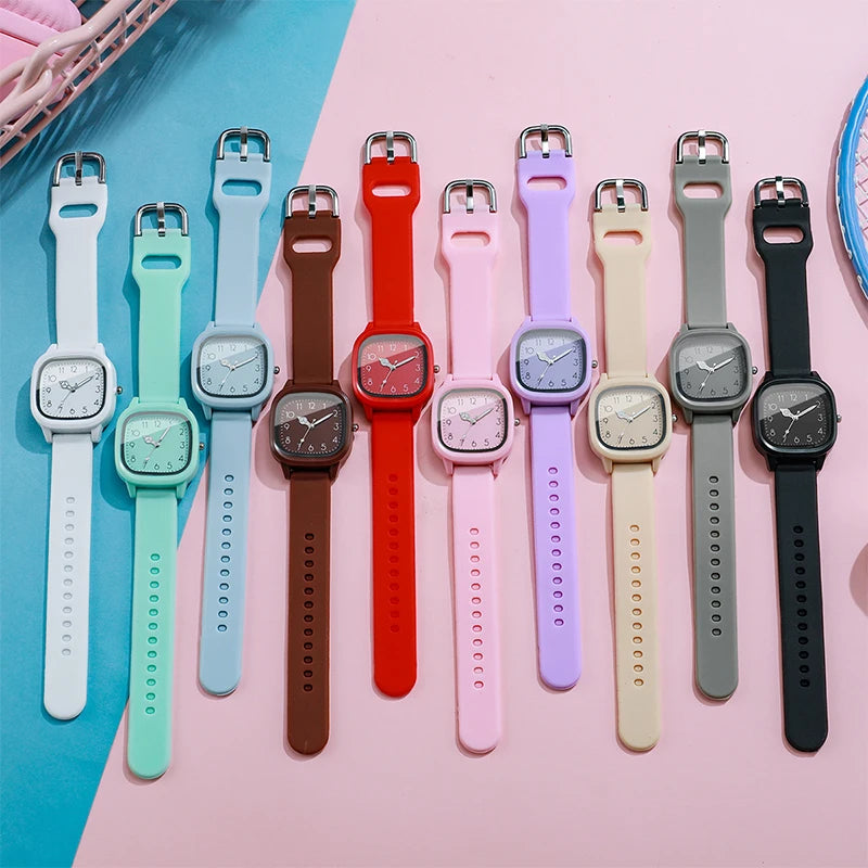 1/3/10PCS Fashion Silicone Band Women Quartz Watches Set Casual Arabic Dial Wristwatch for Girls Clock Reloj Hombre（Without Box）