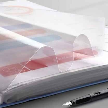 A4 Plastic Folder with 60 Transparent Pages Morandi Tinted Organizer for Students/Certificates/Exams/Pregnancy Documents