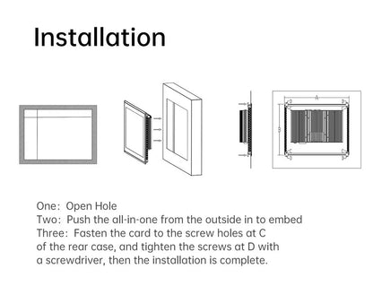 15-23.8 Inch Industrial Touch Screen Panel Pc Aluminum Case Embedded Front Ip65 All In One Industrial Panel Pc
