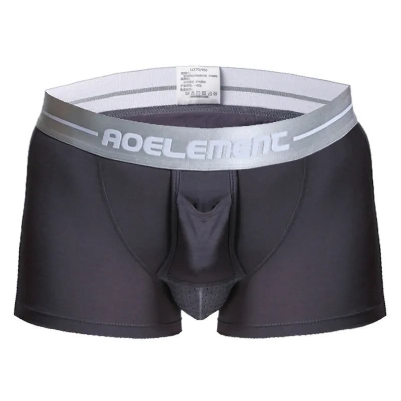 Bullet Separation Underwear Men's Ventilated and Breathable Summer Dry Underwear Ice Silk Pouch Ice Health Boxer Briefs