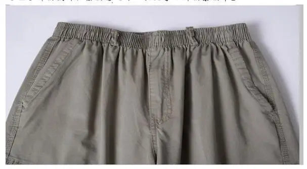 New Summer Men Cotton Thin Casual Shorts Man Elastic Waist Loose Jogger Cargo Shorts Pants Quality Male Straight Pants Size 6XL
