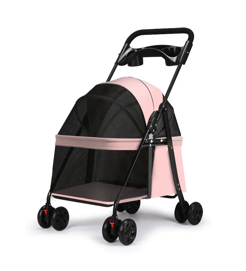 Foldable Lightweight Pet Stroller Dog Cat Small Dogs Puppy Travel Portable Mesh Ventilated Easy Fold Wheels Dog Stroller