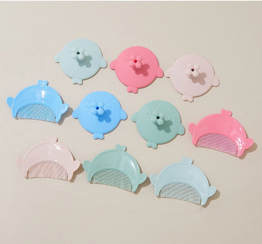 New Baby Hair Comb Accessories Cartoon Cute Comb Infant Bathing Soft Comb Newborn Hair Cleaning Supplies Silicon Head Massage