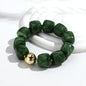 Acrylic Square Beads Elastic Bracelets for Women Boho Irregular Stone Shape Beaded Handmade Bracelet Bangle Retro Jewelry Gifts