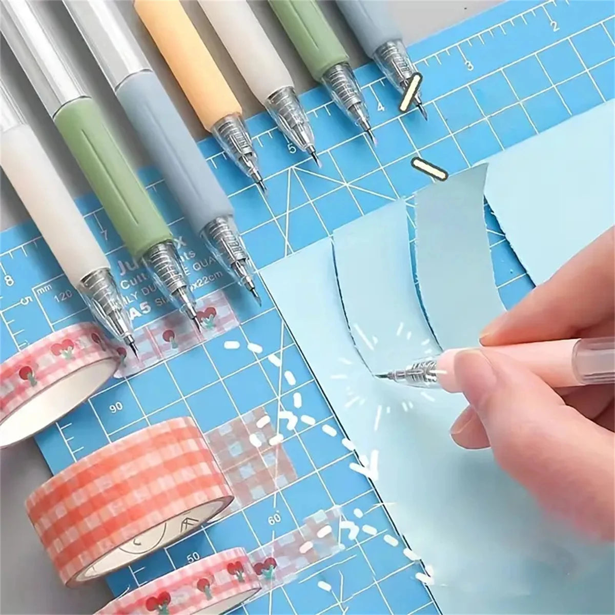 1+4PCS/5PCS Pen Knife Mini Pressing Engraving Pen Ins Mini Account Sticker Art Knife Paper Art Knife Pen Cutting Paper Knife
