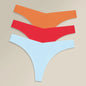 3PCS Women Ice Silk Seamless Thongs Underpants Sexy V-Waist Ultra-thin Panties Girls Low Rise Invisible G-string Lingerie XS-XL