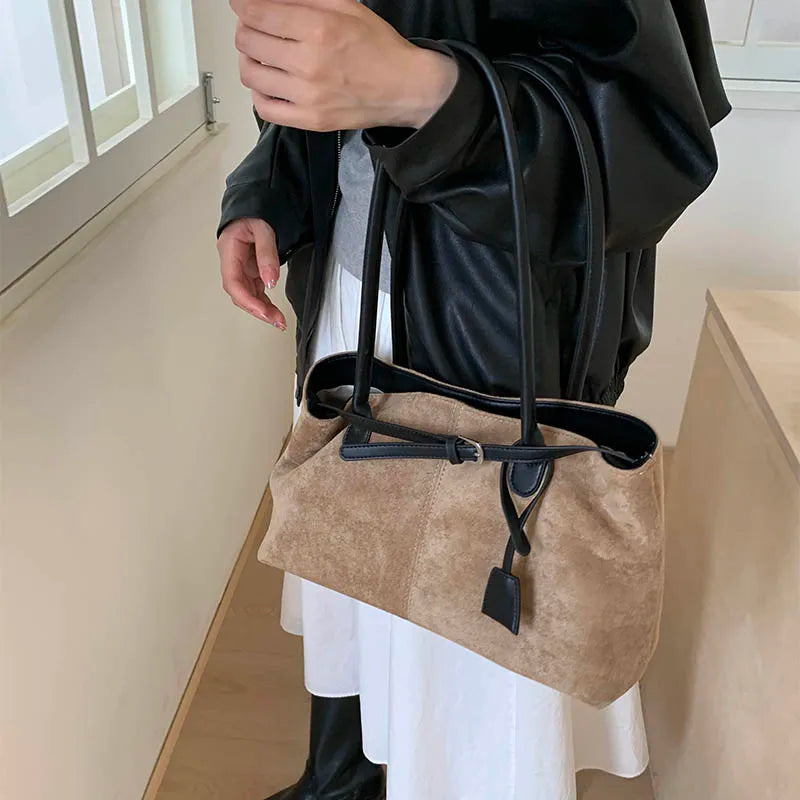 LEFTSIDE Women's PU Leather Shoulder Bag 2025 Winter New Fashion Retro Underarm Bag Luxury Brand Designer Handbags Tote Bags