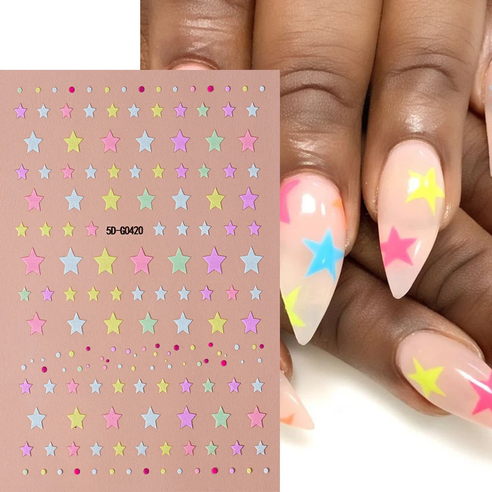 1sheet 5D Sexy Red Lips Nail Decal Stickers KISS Love Heart Valentine's Day Self-adhesive Nail Slider DIY Romantic Nail Decor
