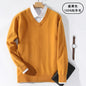 Super 100% Cashmere Sweater 2021 Men Pullover Autumn Winter Warm Classic V-neck Sweaters Male Jumper Jersey Hombre Pull Homme