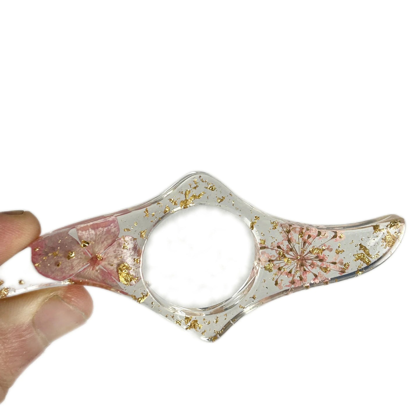 1/2/3 Pcs Dried Flower Resin Book Page Holders Colorful Clear Thumb Rings Book Page Holder Bookmark Gift for School Office Women