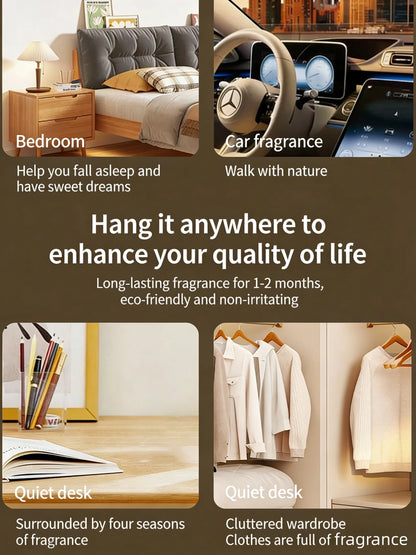 6 Assorted Scents Hanging Air Freshener, 30 Days Long-Lasting Fragrance, Car & Home Deodorizer, Great for Gifting