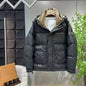 Men's Winter Down Jacket Windproof Thickened Warm Non Washable Hooded White Duck Short Down Coats Trendy Down Puffer Jackets