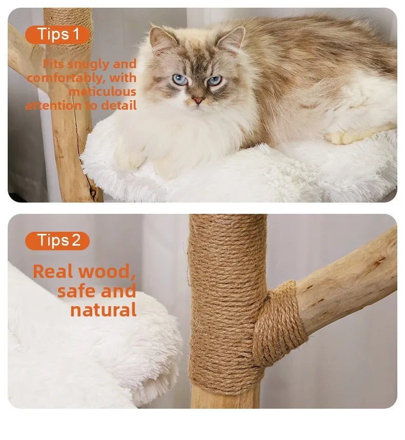 for Cloud Cat Climbing Frame Large Cat Tree Jumping Platform All-in-one Light-luxury Solid Wood Cat Shelf Nest