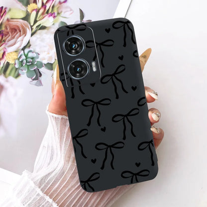 Case For Motorola Edge 50 Fusion Cover XT2429-1 Popular Flower Soft Black Silicone Phone Cases For Motorola G96 5G MotoG96 Funda