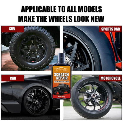 NEW Wheel Scratch Repair Wheel Touch-Up Kit Car DIY Alloy Wheel Repair Adhesive Kit General Purpose Black Paint Fix Tool