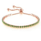 Adjustable Colorful Birthstone Tennis Bracelets for Women 4MM Crystal Bangle Female Hand Chain Trend Jewelry Accessories H133