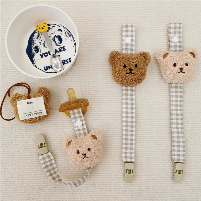 1PCS Cute Bear Baby Pacifier Clip Chain Dummy Holder Soother Pacifier Clips Strap Nipple Holder Infant Feeding Babies Accessorie