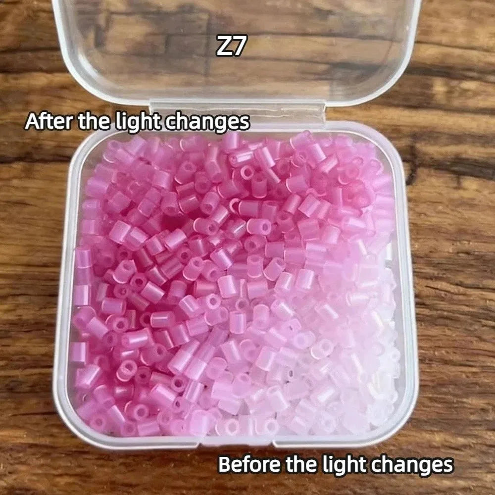 5/8 Colors Color Change Fuse Beads Kit Light Change Temperature Change Perler Beads 2.6mm DIY Craft Melting Beads Gifts
