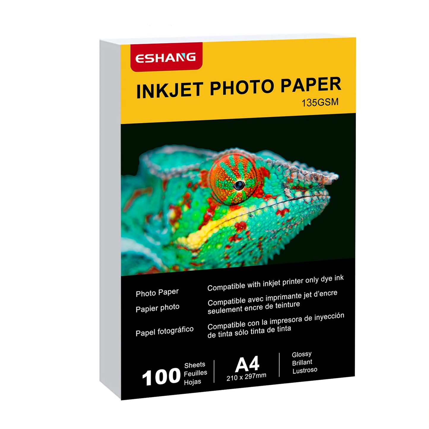 100 Sheets A4 Printable Single Side Photo Paper for Inkjet Printer, Bright Color, Suitable for Photography, Family, Festivals