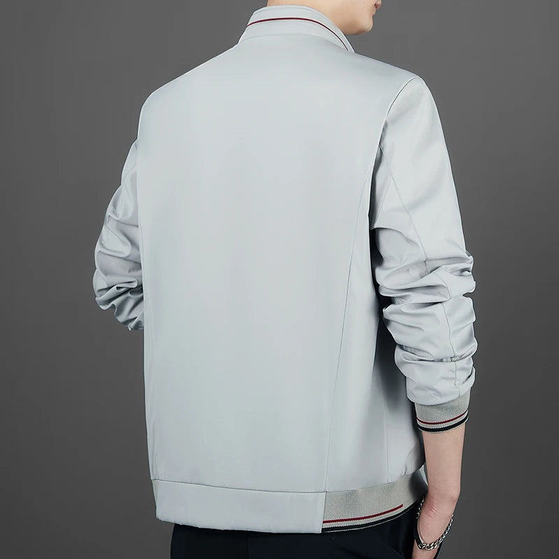Men's Autumn Fashion Baseball Jackets Long Sleeve Stand Collar Loose Outwears Coats Sport Casual Slim Fit Business Jacket Male