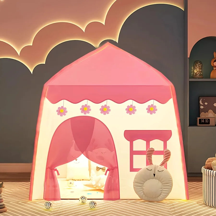 Large Pink Flower Princess Play Tent for Kids Perfect for Role-Playing and Dress-Up, Play Tent Playhouse Decor Durable Play Tent