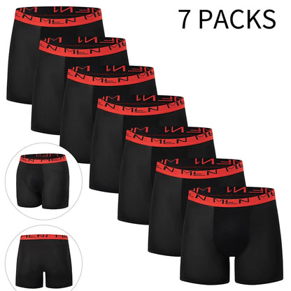 5/10 Pack Multi-size Teenagers To Adults Men's Boyshort Leisure Sports Joker Elastic Waist Long Men's Underwear Can Be Parent-ch