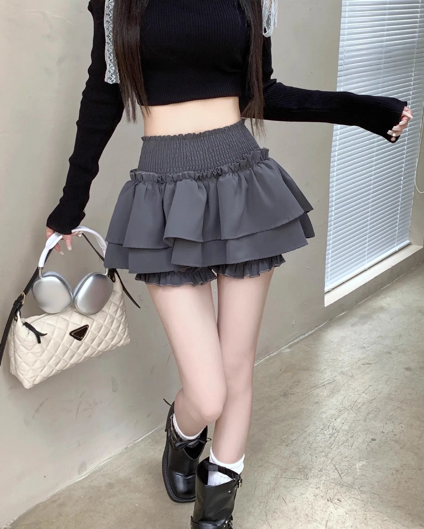 Women‘s High Waist Ballet Cake Skirt 2026 Spring Summer Slimming Short A Line Fluffy Mini Pants Style