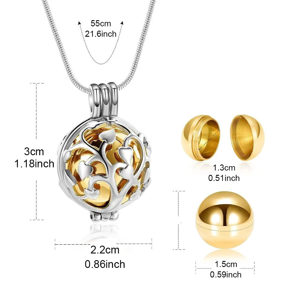 Cremation Locket Necklace Tree of Life Memorial Urn Jewelry For Ashes For Women Men Keepsake Pendant Necklace