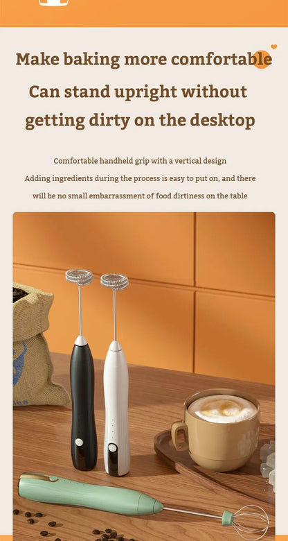 Mini Electric Milk Foamer Blender Wireless Coffee Whisk Mixer Handheld Egg Beater Cappuccino Frother Mixer Kitchen Whisk Tools