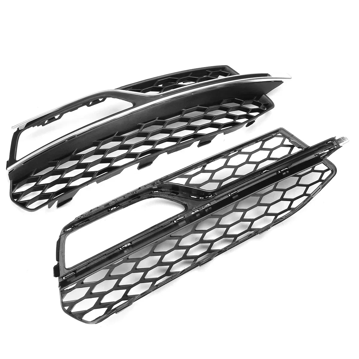 For Audi A3 S-Line S3 2014 2015 2016 Pair Car Front Bumper Fog Light Grille Cover Honeycomb Mesh Fog Lamp Cover Racing Grill