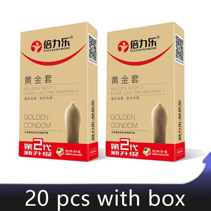 Golden Color Delayed Ejaculation Condoms For Men Reduce Sensitivity Long Lasting Latex Condom Penis Sleeve Dick Cook Sex Shops