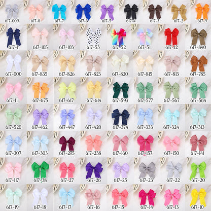 1pcs 3.6'' Solid Color Bowknot Hair Clips For Baby Girls Classic Bows Hairpins Cute Barrettes Headwear Kids Hair Accessories