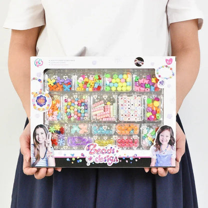Girls DIY Bead Set Jewelry Making Kit for Kids Girl Pearl Beads for Bracelets Rings Necklaces Creativity Kits Art Craft Toy