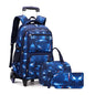 School Bag Kids Rolling Backpack for Boy Wheeled Backpack School Bag With Wheels Trolley Bookbag Carry on Luggage with Lunch Bag