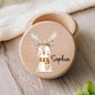 Personalized Wooden Milk Teeth Box Elephant Bunny with Name Wooden Tooth Box Protection of Baby's Fetal Hair Anniversary Gift