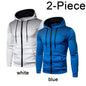 2023 Autumn and Winter New European and American Solid Color Fleece Sweater Pants Men's Casual Zipper Sports Hat Set
