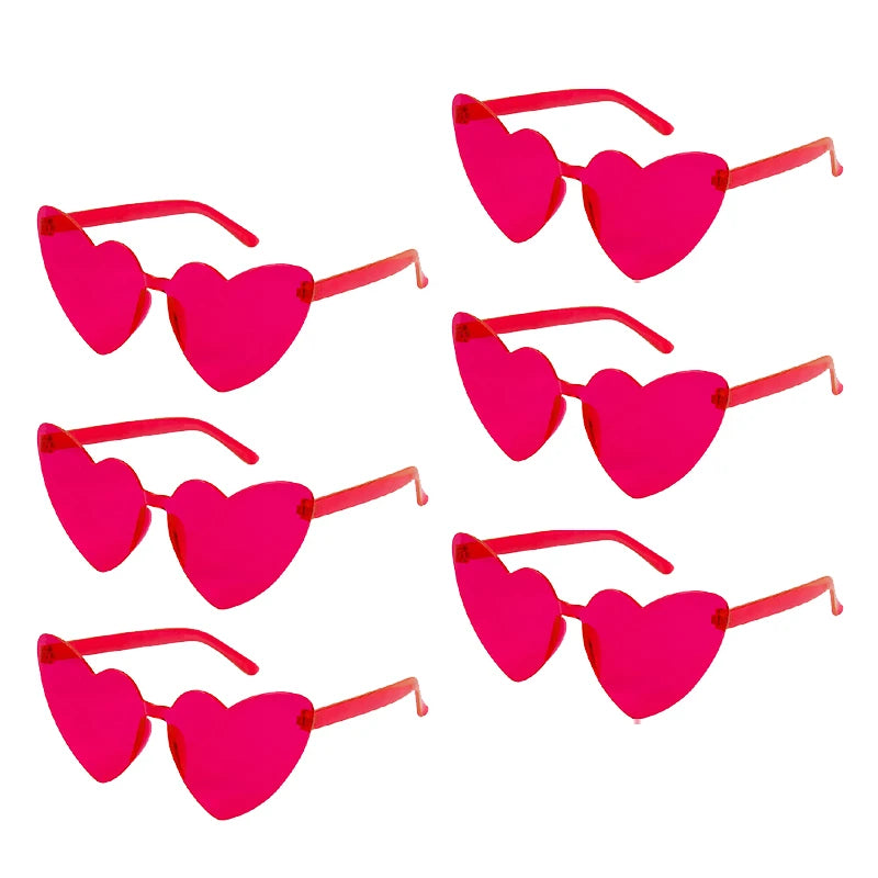 6/8/10/12pcs Wedding Bridal Shower Sunglasses Pink Red Heart Glasses Bride To Be Bridesmaid Gifts Bachelorette Hen Party Decors