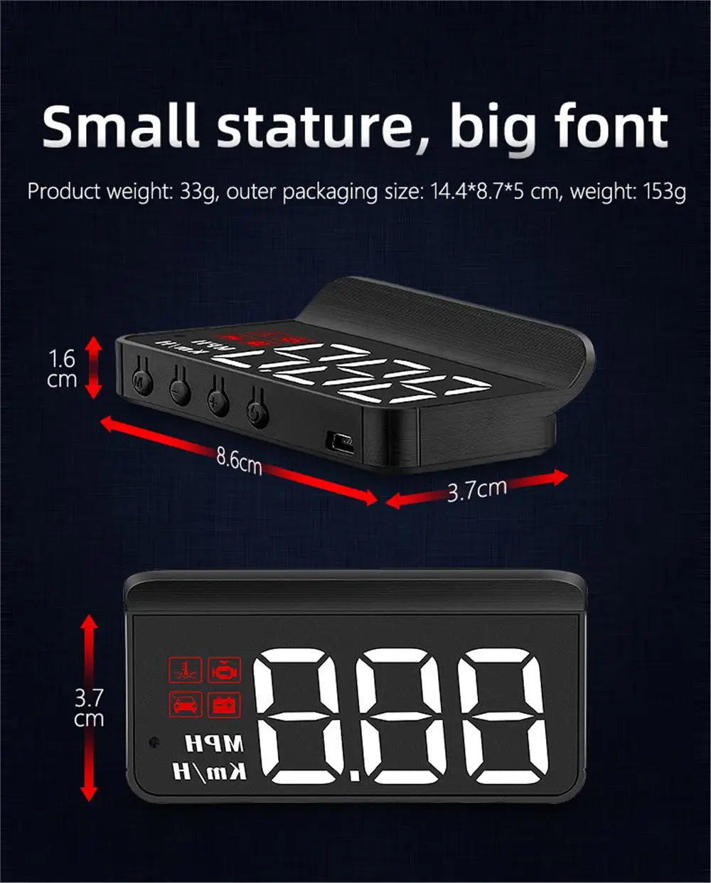 M3 OBD2 HUD / M1 GPS Head Up Display Auto Projection GPS Speedometer Digital Car Accessories Glass Projector Display HUD Alarm