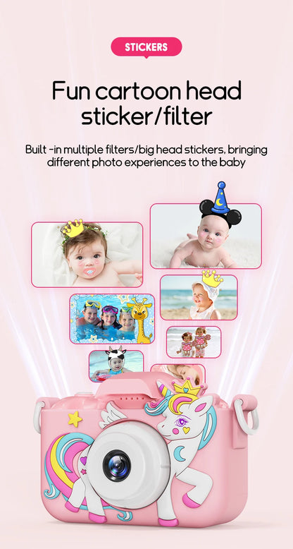 Digital Kids Cameras Toys Mini Children Camera 1080P HD 8x Zoom Dual Camera Boys Girls Birthday Gifts Outdoor Photography Toy