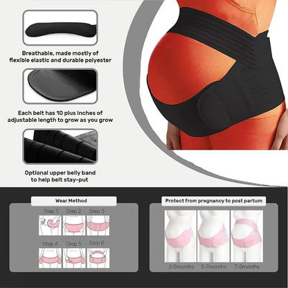 Pregnant Women Support Belly Band Back Clothes Belt Adjustable Waist Care Maternity Abdomen Brace Protector Pregnancy