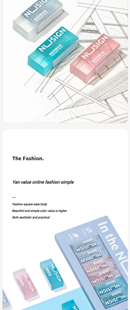NUSIGN 2B Soft Rubber Pencil Eraser for Students Art Sketching Painting Exam Writing Correction School Stationery Supplies