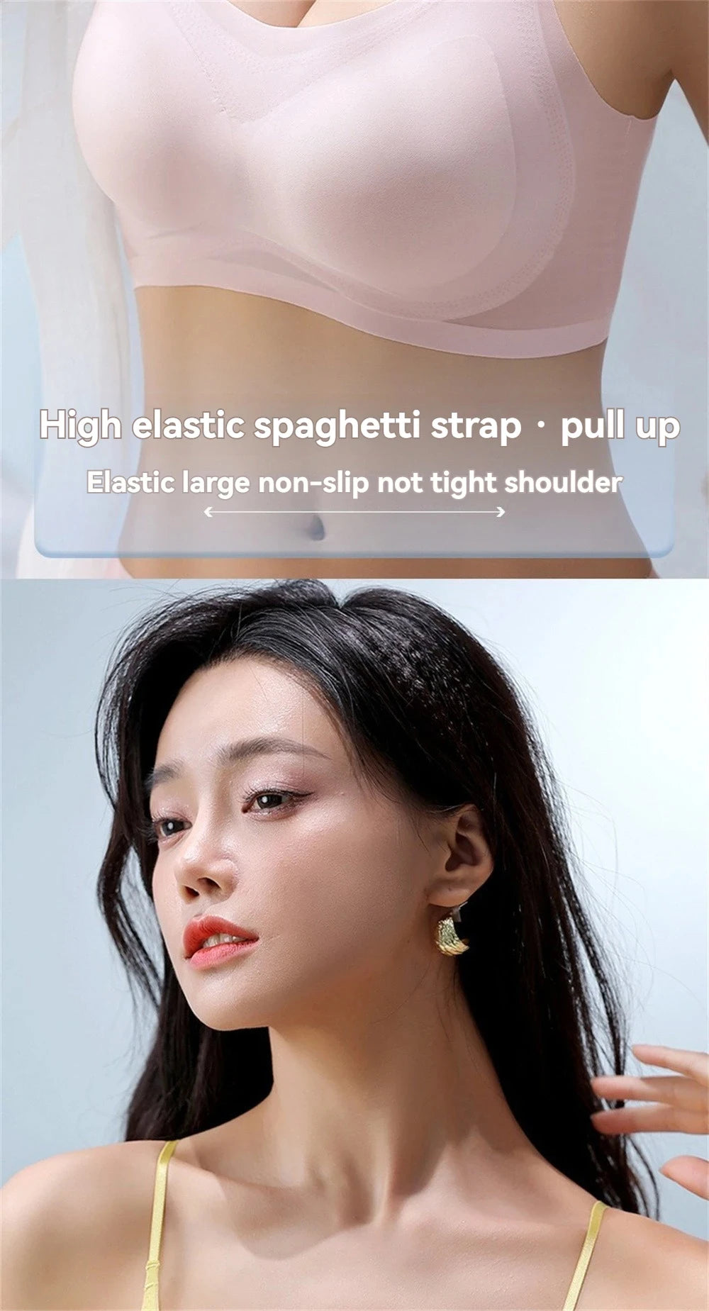 Ultra-Thin Breathable Ice Silk Top Bra Women's Bustier Underwear Seamless Back Halter Vest Wrap Bra Small Chest Together