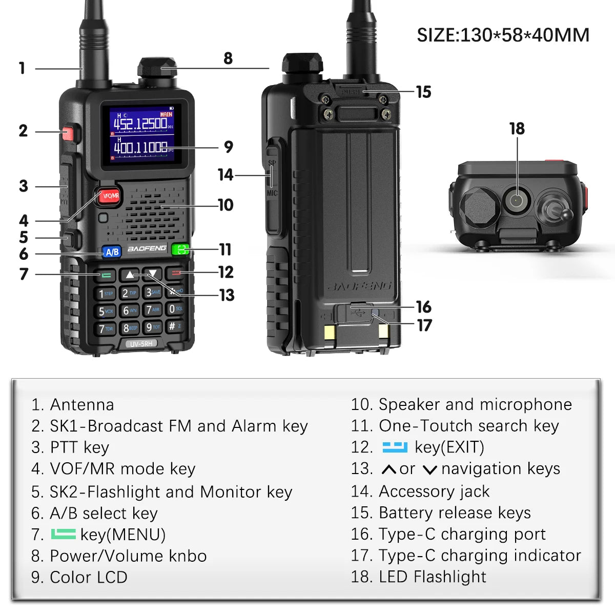 Baofeng UV 5RH 10W Air Band Walkie Talkie Long Range Wirless Copy Frequency Type-C Baofeng UV 5R MINI UV 21 PRO 2 Way Ham Radio