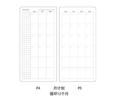 Undated Weekly Fabric A6 Journal - Portable Pocket-Sized Planner for Notes, Goals & Daily Flow Linen Weeks Planning System