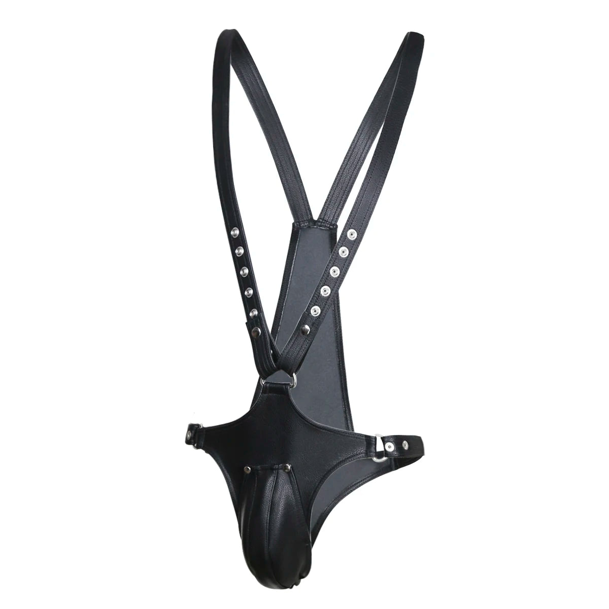 Erotic Underwear Thong PU Leather Male Chastity Panties Cock Penis Sleeve Ring Harness Straps BDSM Restraint  Belt for Men