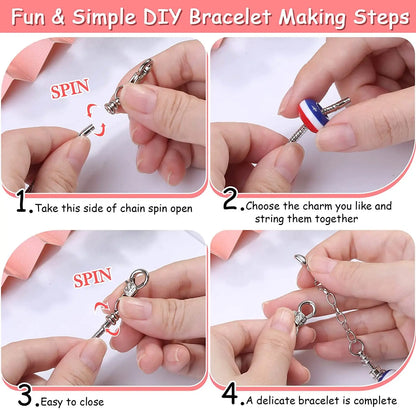 Charm Bracelet Making Kit DIY Jewelry Making Supplies Beads Unicorn Mermaid Crafts Handmade Gifts Set  for Girls Teens Age