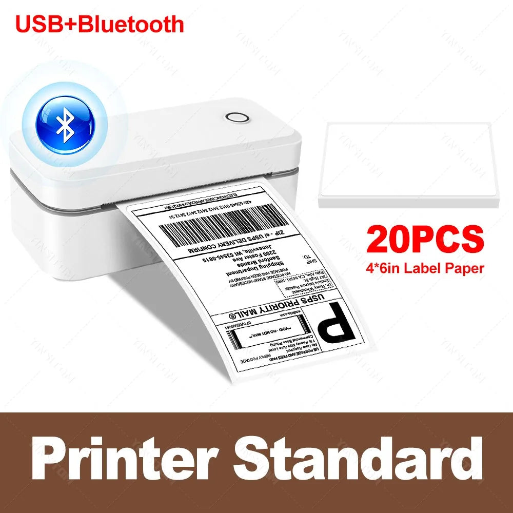 110mm Bluetooth Thermal Label Printer Wireless Shipping Label Printer Compatible with iPhone Android Windows Widely Used X4