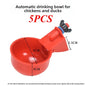 1/5PCS Automatic Poultry Waterer 10L Bucket with Drinking Cups, Chicken Duck Goose Pigeon Water Bowl Feeder Farm Coop Supplies