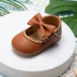 Meckior Baby Girl Shoes Leather Rubber Sole Anti-slip Toddler First Walkers Infant Crib Shoes Newborn Girl New Baby Shoes
