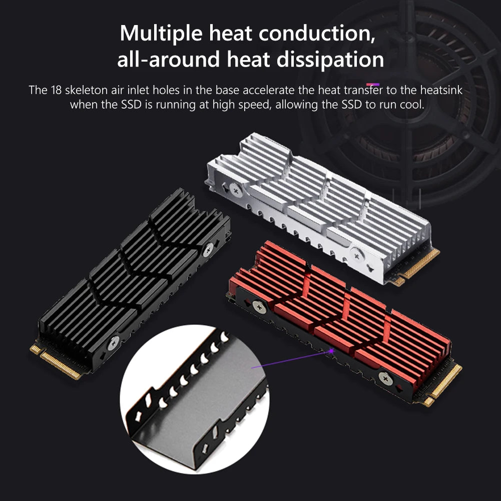 M.2 SSD NVMe Heat Sink heatsink M2 2280 SSD Hard Disk Aluminum Heat Sink with Silicone Thermal Pad for PC / PS5 PCIE 2280 SSD